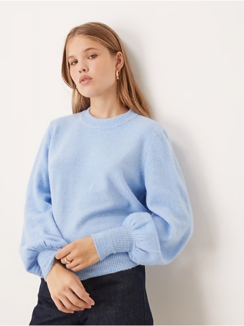 Sake Fifth Avenue Light Powder Blue Cashmere Sweater Womens Small